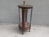 Gümüşlük vitrin 17439 Yuvarlak MODEL Parlak Ceviz Kayın Aslan ayak Bombe Cam - 5