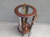 Gümüşlük vitrin 17438 Yuvarlak 120 MODEL Parlak Ceviz Kayın Aslan ayak Bombe Cam - 2