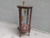 Gümüşlük vitrin 17439 Yuvarlak MODEL Parlak Ceviz Kayın Aslan ayak Bombe Cam - 6