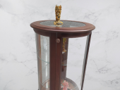Gümüşlük vitrin 17434 Yuvarlak MODEL Parlak Ceviz Kayın Aslan ayak Bombe Cam - 2
