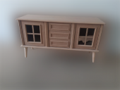 Tv Sehpa ST 17423 Windovs Nakış Klasik Model Kayın RETRO Ayak HAM Renk Elyapım - 6
