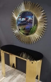 Dresuar 17411 NİCE GÜNEŞ Model Metal çelik Gold Renk Kaplama Güneş Ayna El Yapım - 2