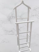 Dilsiz Uşak 17382 Çift Tepeli HAVLULUk model PARLAK BEYAZ Askılık Ahşap Kayın Elyapı thumbnail 3