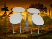 Zigon çanta 17387 Sehpa Oval ahşap MDF Model Torna Parlak Beyaz Lake El Yapım - 7