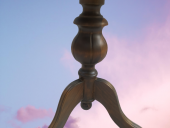 Fiskos 17385 Baba ayak Model Parlak Kayın Arslan ayak MDF tabla Ceviz El Yapım thumbnail 7