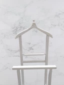 Dilsiz Uşak 17382 Çift Tepeli HAVLULUk model PARLAK BEYAZ Askılık Ahşap Kayın Elyapı thumbnail 2