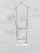 Dilsiz Uşak 17382 Çift Tepeli HAVLULUk model PARLAK BEYAZ Askılık Ahşap Kayın Elyapı thumbnail 1