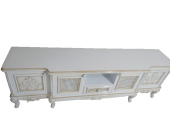 Tv Sehpa ST 17346 Klasik Hasır Model Kayın Aslan Ayak Oyma Nakış Beyaz El yapım thumbnail 1