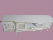 Tv Sehpa ST 17346 Klasik Hasır Model Kayın Aslan Ayak Oyma Nakış Beyaz El yapım thumbnail 3