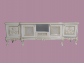 Tv Sehpa ST 17346 Klasik Hasır Model Kayın Aslan Ayak Oyma Nakış Beyaz El yapım thumbnail 4