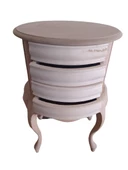 Komodin 17329 Klasik Model Kayın Aslan Leylek Ayak HAM 3Çekmece silindir El Yapım - 2