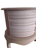 Komodin 17329 Klasik Model Kayın Aslan Leylek Ayak HAM 3Çekmece silindir El Yapım - 1