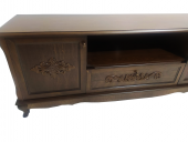 Tv Sehpası ST 17335 Klasik Model Ahşap Kayın Aslan Ayak Oyma Ceviz Renk El Yapım - 7