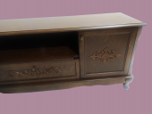 Tv Sehpası ST 17335 Klasik Model Ahşap Kayın Aslan Ayak Oyma Ceviz Renk El Yapım - 8