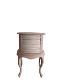 Komodin 17329 Klasik Model Kayın Aslan Leylek Ayak HAM 3Çekmece silindir El Yapım - 5