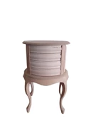 Komodin 17329 Klasik Model Kayın Aslan Leylek Ayak HAM 3Çekmece silindir El Yapım - 4