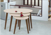 Zigon OSM 11822 Model Kayın Torna RETRO ayak Parlak Krem ceviz  Lake Boya El Yapı - 2