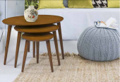 Zigon OSM 11823 Klasik ELİPS Kayın RETRO ayak ceviz MDF kaplamalı tabla El Yapım - 2