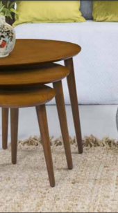 Zigon OSM 11823 Klasik ELİPS Kayın RETRO ayak ceviz MDF kaplamalı tabla El Yapım - 3