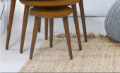 Zigon OSM 11823 Klasik ELİPS Kayın RETRO ayak ceviz MDF kaplamalı tabla El Yapım - 5
