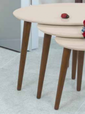 Zigon OSM 11822 Model Kayın Torna RETRO ayak Parlak Krem ceviz  Lake Boya El Yapı - 4