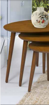Zigon OSM 11823 Klasik ELİPS Kayın RETRO ayak ceviz MDF kaplamalı tabla El Yapım - 1