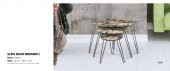 Zigon OSM 11820 ELİPS Metal Çeik V ayak Model Ahşap Sarı Mermer mdf Tabla El Yapı - 1