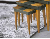 Zigon OSM 11810 Kasalı MODEL Sehpa Parlak Ceviz Gri Kayın retro ayak El Yapım thumbnail 3