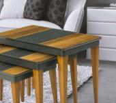 Zigon OSM 11810 Kasalı MODEL Sehpa Parlak Ceviz Gri Kayın retro ayak El Yapım thumbnail 4