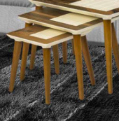 Zigon OSM 11814 Kareli MODEL Parlak Ceviz Krem renk boya Kayın torna ayak El Yapı - 4