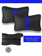 Lincoln Navigator U326 2007-2017 - 7 Kişi Oto Koltuk Mavi Şerit Boyun Yastığı 2 Adet - 2