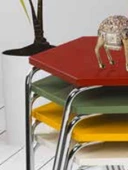 Zigon OSM 11794 PETEK sehpa Metal V Ayak ÇOKLU Renk Tabla Kutu sevk El Yapım - 7