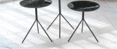 Zigon OSM 11791 Yuvarlak Model sehpa Metal V Ayak Siyah Mermer Renk Tabla El Yapı - 4