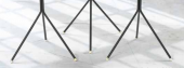 Zigon OSM 11791 Yuvarlak Model sehpa Metal V Ayak Siyah Mermer Renk Tabla El Yapı - 8