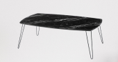Orta OSM 11778 OVAL Sehpa Metal Model Transmisyon V ayak Siyah Mermer El yapım - 5