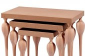 Zigon ILGZ 16813 Tombul Klasik Model Kayın ayak MDF kaplama tabla HAM El Yapım - 3