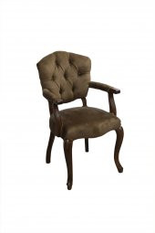 Berjer 14617 ASLAN Ayak Model ceviz Baby face Kumaş Kapitone Ort oturum El Yapım - 3