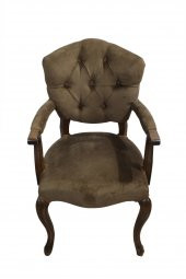 Berjer 14617 ASLAN Ayak Model ceviz Baby face Kumaş Kapitone Ort oturum El Yapım - 6