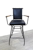 Sandalye 14613 PENYEZ Bar Yüksek Metal Siyah fırın Siyah boya Suni Deri Balkn-Bah thumbnail 1