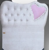 Başlık 14569 Tay Tüy Krem Kalpli 90 Lık Tek Kişilik Başlık - 3