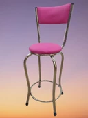 Sandalye 14572 BAR Yüksek Model Pembe FUŞYA 4 ad Metal nikelaj Suni deri döşeme thumbnail 4