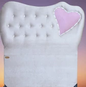 Başlık 14569 Tay Tüy Krem Kalpli 90 Lık Tek Kişilik Başlık - 2