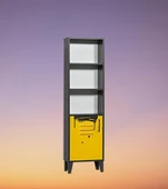 Kitaplık Urlu 14502 MİX SARI İnovasyon Model Dolap İki Raf GRİ-SARI Kombin El Yapım - 6