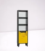 Kitaplık Urlu 14502 MİX SARI İnovasyon Model Dolap İki Raf GRİ-SARI Kombin El Yapım - 2