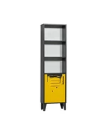 Kitaplık Urlu 14502 MİX SARI İnovasyon Model Dolap İki Raf GRİ-SARI Kombin El Yapım - 3