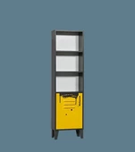 Kitaplık Urlu 14502 MİX SARI İnovasyon Model Dolap İki Raf GRİ-SARI Kombin El Yapım - 5