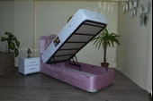 Baza Yatak Başlık 14237 Ful Ortapedik Yatak Taytüy Pembe Silin Metal 100*200 - 1