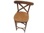 Sandalye 14231 Zus279 ÇAPRAZ BAR Klasik Mobilya Kayın Natüre ceviz  El Yapım thumbnail 3