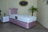 Baza Yatak Başlık 14237 Ful Ortapedik Yatak Taytüy Pembe Silin Metal 100*200 - 4