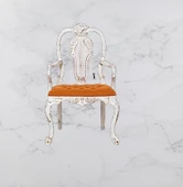 Sandalye 14225 Zus596-176 OYMALI KRAL Lüks Kayın Aslan Beyaz Ayak Babyface kumaş - 1